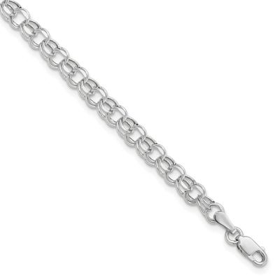 8 Inch 4.5mm Hollow Dia-Cut Dbl Link Charm Bracelet 10k White Gold, MPN: 10DOH21W-8, UPC: