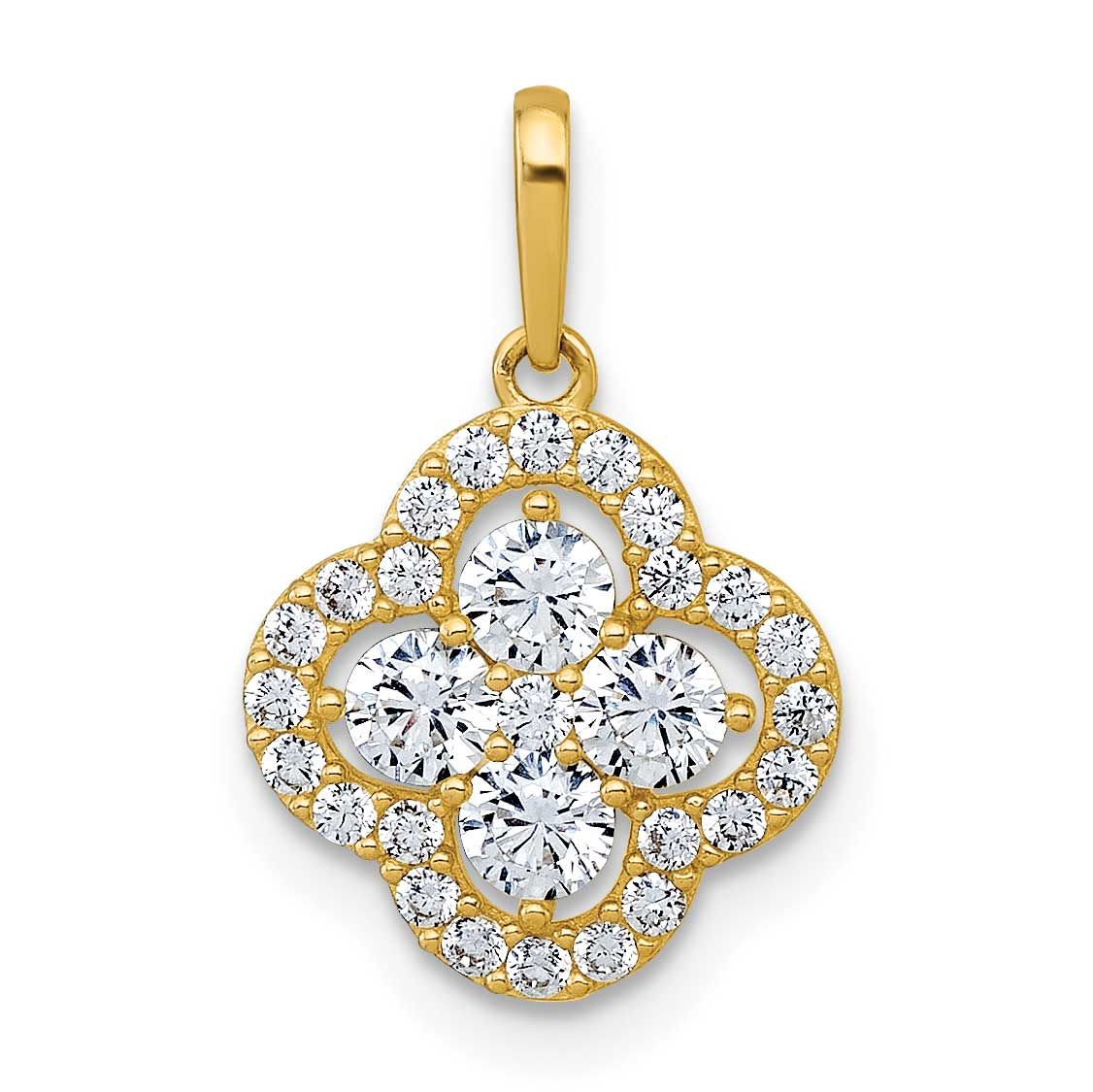 CZ Fancy Pendant 10k Gold Polished, MPN: 10C4986, UPC: