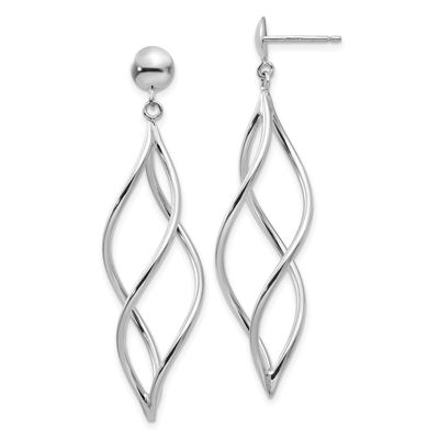 Swirl Dangle Earrings 14k White Gold, MPN: E966, UPC: 886774561981