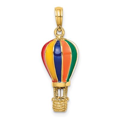 Enamel 3-D Hot Air Balloon Charm 14k Gold, MPN: K6922, UPC: 637218131327