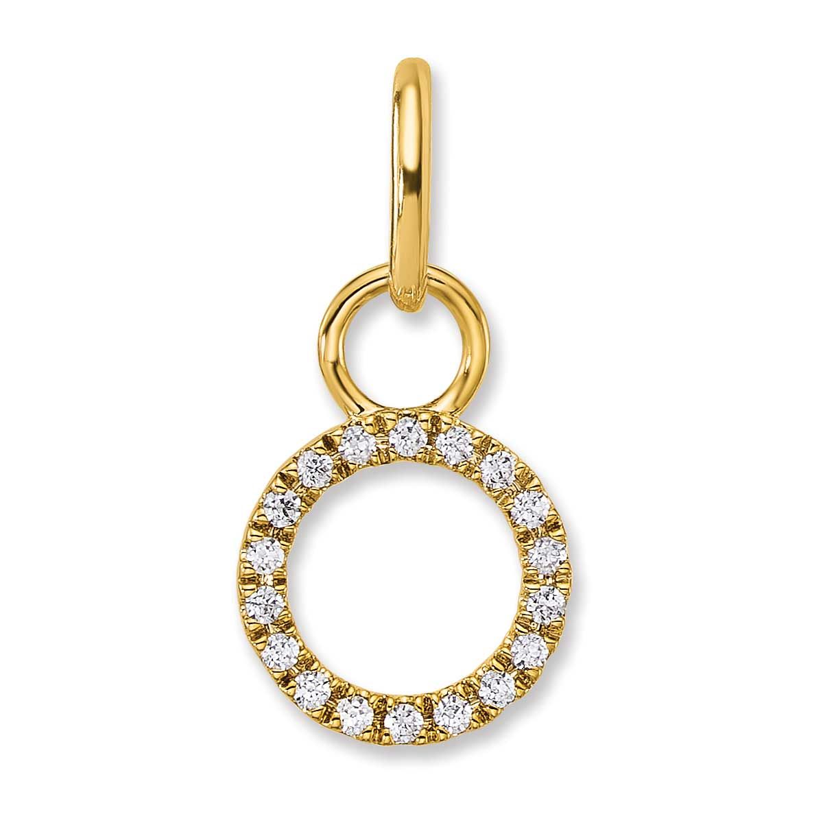 Diamond Open Circle Charm 14k Gold Polished, MPN: PM10772-010-YAA, UPC: