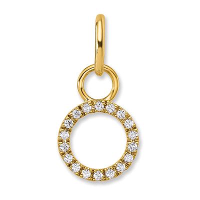 Diamond Open Circle Charm 14k Gold Polished, MPN: PM10772-010-YAA, UPC: