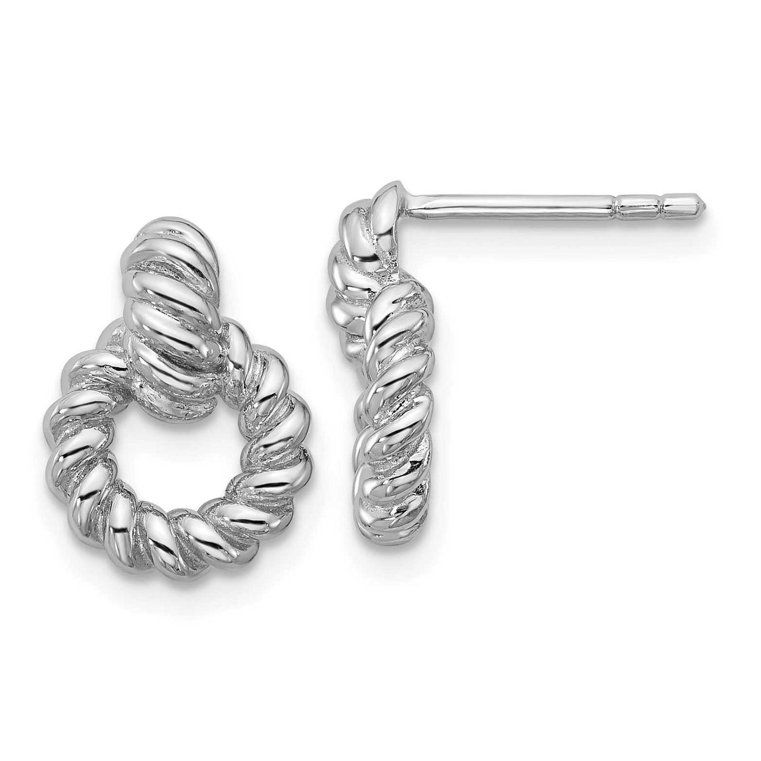 Polished Circle Post Earrings Sterling Silver Rhodium-Plated, MPN: QG7137E, UPC: