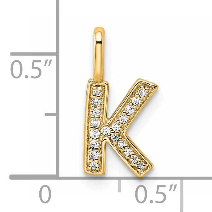 Diamond Letter K Initial Pendant 14k Gold, MPN: PM8367K-006-YA, UPC: