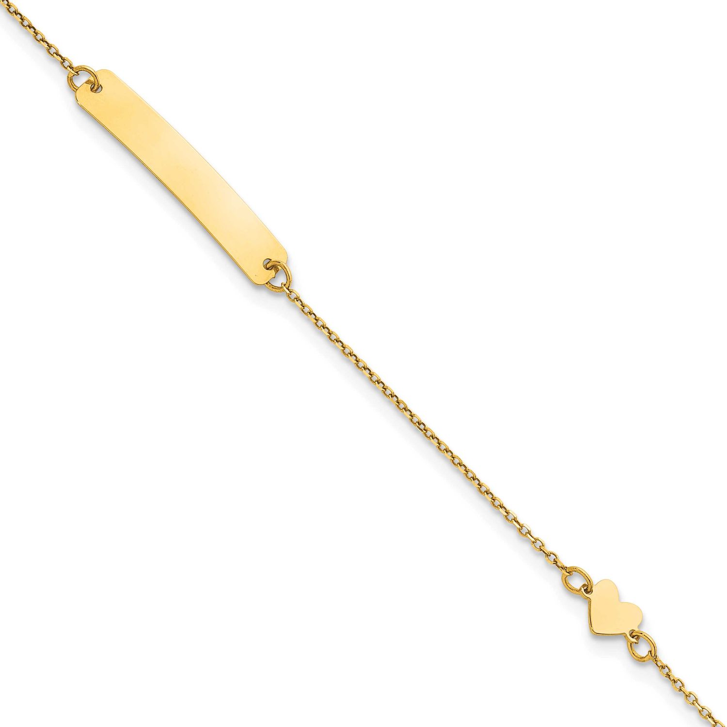 Heart Children&#39;s ID Bracelet 14k Gold Polished, MPN: BID131-5.5, UPC: