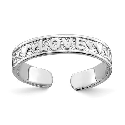 Polished Love and Hearts Toe Ring 14k White Gold, MPN: K5105, UPC: 637218172085