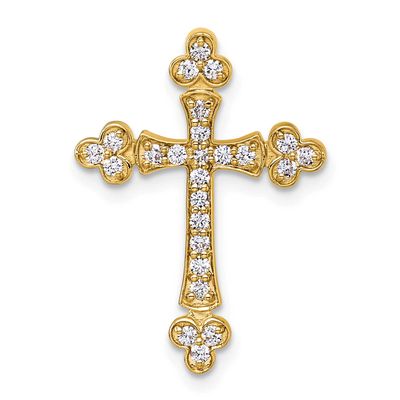 1/3Ct. Diamond Budded Cross Chain Slide 14k Gold, MPN: PM5070-033-YA, UPC: