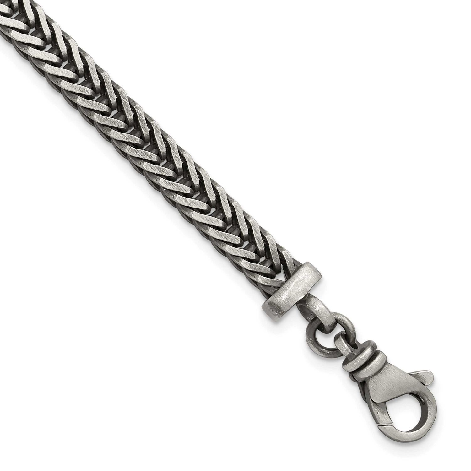 8 Inch Franco Link Men&#39;s Bracelet Sterling Silver Antiqued, MPN: QG6777-8, UPC: