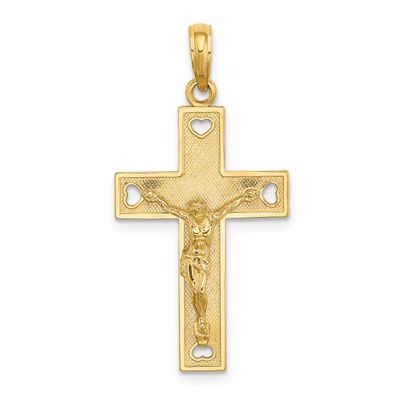 Cut-Out Heart I Love Jesus Crucifix Charm 10k Gold, MPN: 10K8528, UPC: 196904345733