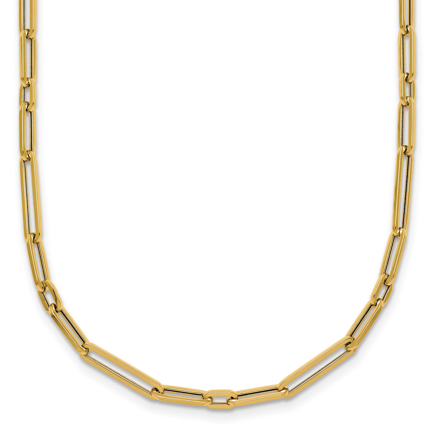 17 Inch Paperclip Link Necklace 14k Gold Polished, MPN: SF3230-17, UPC: