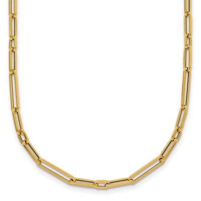 17 Inch Paperclip Link Necklace 14k Gold Polished, MPN: SF3230-17, UPC: