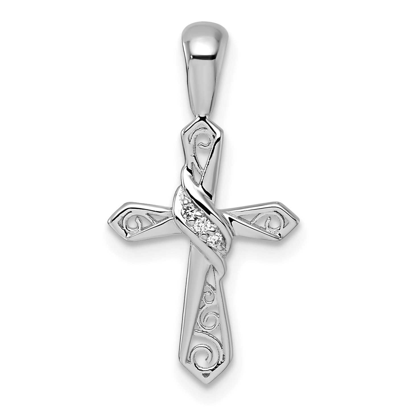 Diamond Cross Pendant 14k White Gold, MPN: PM5108-002-WA, UPC: