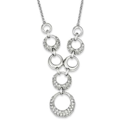 CZ Circles Necklace Sterling Silver, MPN: QG2504-17, UPC: 883957950150