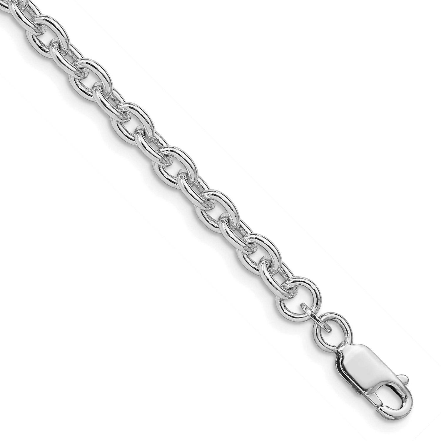 4.5mm Cable Chain 7 Inch Sterling Silver Rhodium-Plated, MPN: QCL120R-7, UPC: