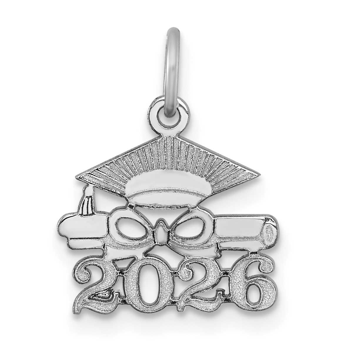 Graduation Cap and Diploma 2026 Charm 14k White Gold, MPN: YC1551W-26, UPC: