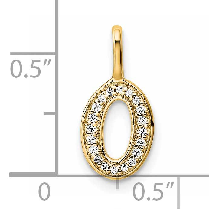 Diamond Letter O Initial Pendant 14k Gold, MPN: PM8367O-006-YA, UPC: