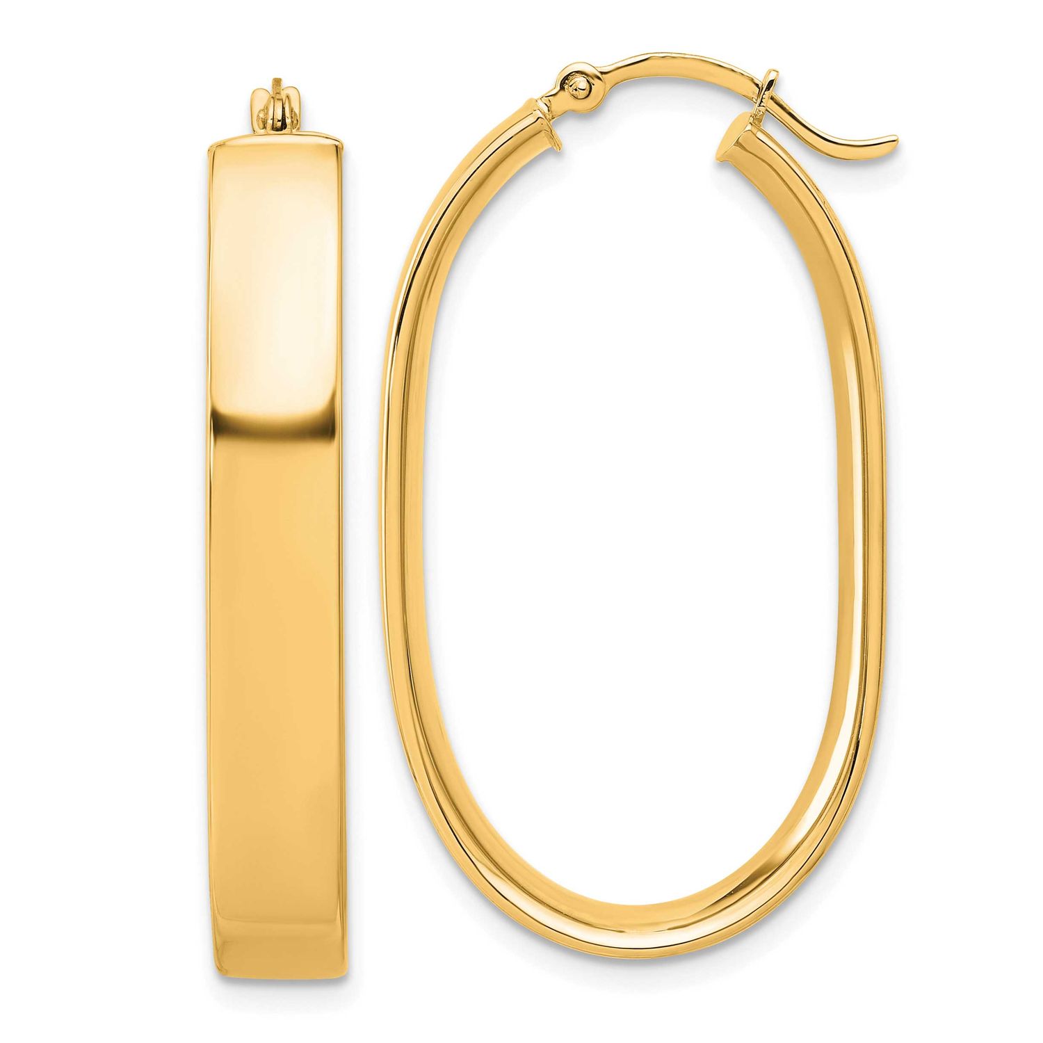 Oval Hoop Earrings 10k Gold Polished, MPN: 10TF1114, UPC: