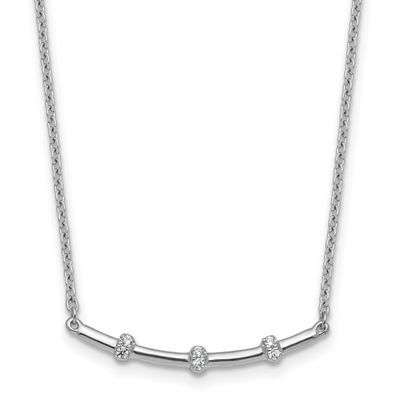 Polished Diamond Bar Necklace 14k White Gold, MPN: PM10796-006-WAA, UPC:
