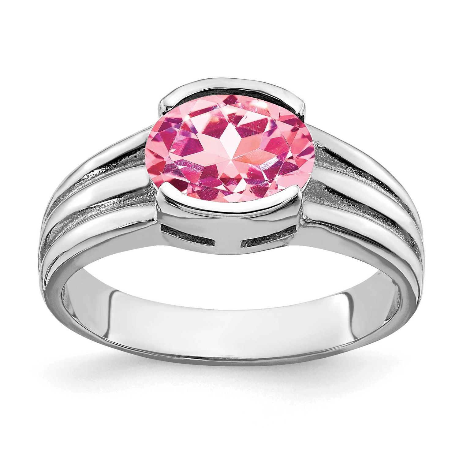 8x6mm Oval Pink Tourmaline Ring 14k White Gold, MPN: Y4474PT, UPC: 883957401874