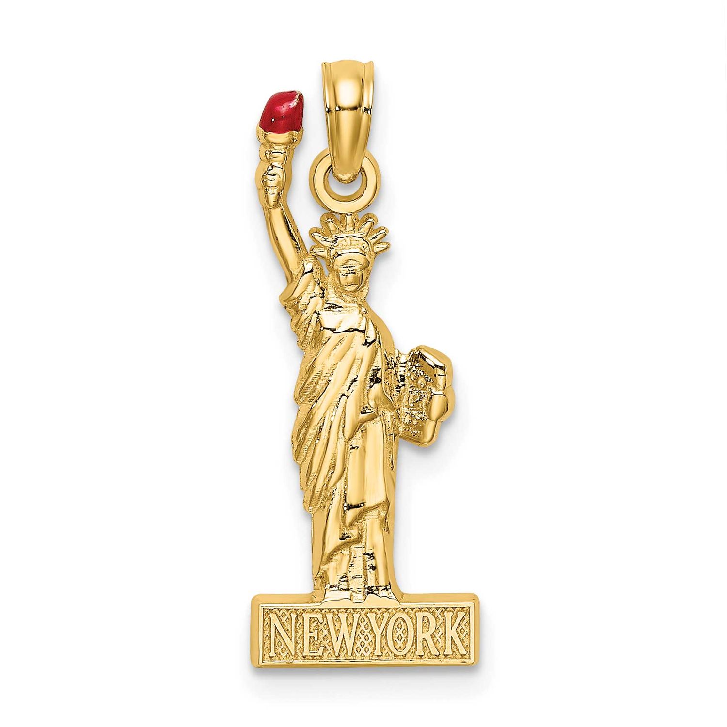 Enamel Flame Statue of Liberty New York Charm 14k Gold, MPN: K6690, UPC: 637218107896