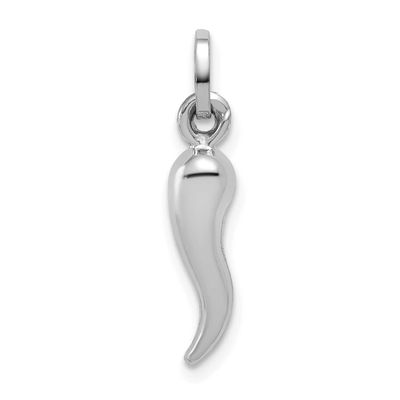 Hollow Italian Horn Charm 14k White Gold, MPN: YC1094W, UPC: