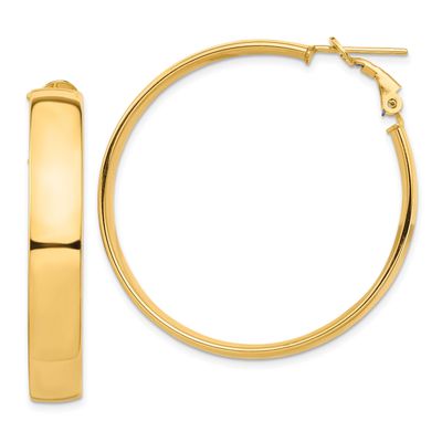 High Polished 7mm Omega Back Hoop Earrings 10k Gold, MPN: 10PRE964, UPC: