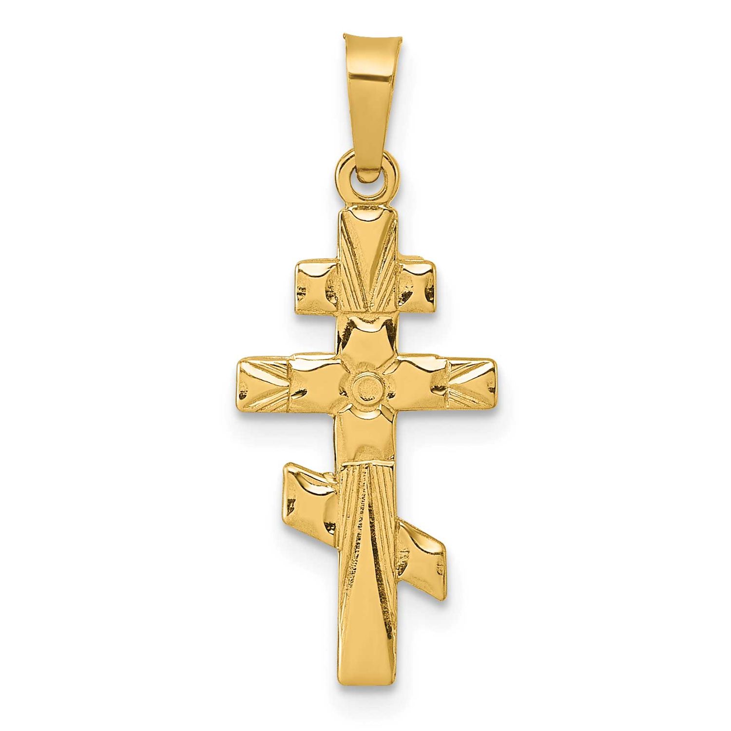 Eastern Orthodox Cross Pendant 14k Gold Polished, MPN: XR2174, UPC: