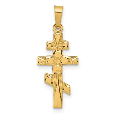 Eastern Orthodox Cross Pendant 14k Gold Polished, MPN: XR2174, UPC: