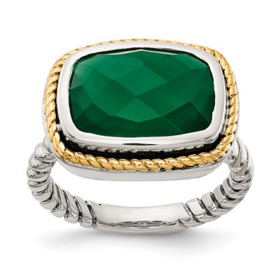 14k Green Onyx Ring Sterling Silver, MPN: QR6850, UPC: 883957044958