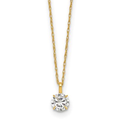 5mm CZ Stud 18 Inch Necklace 14k Gold Polished, MPN: SF3296-18, UPC: