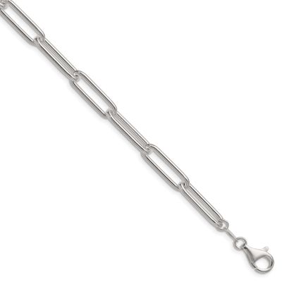 6.5mm Paperclip Chain 7 Inch Sterling Silver Polished, MPN: QPCL180-7, UPC: