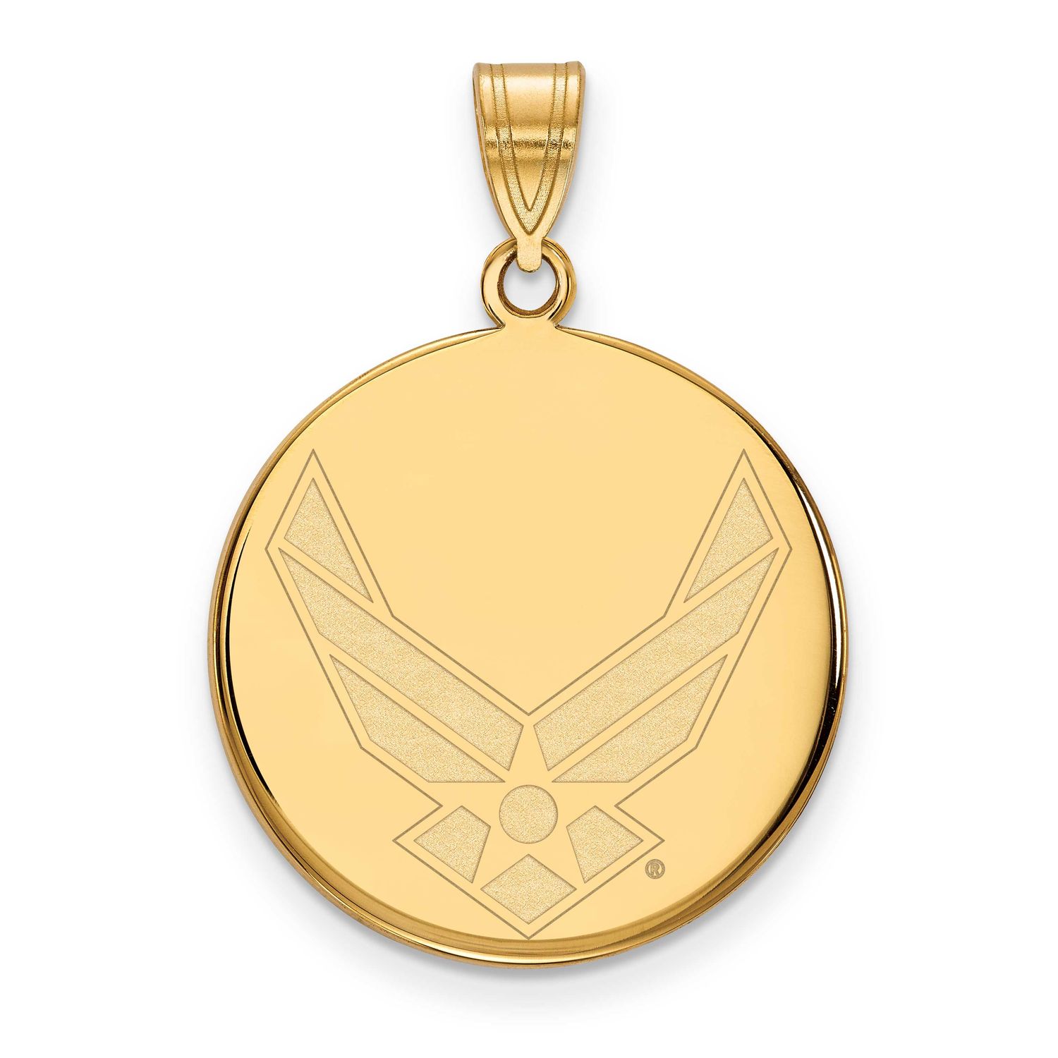 Logoart U.S. Air Force Large Disc Pendant 14k Gold, MPN: 4Y032USAF, UPC: