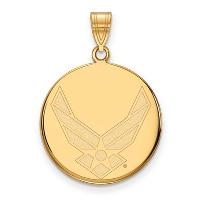 Logoart U.S. Air Force Large Disc Pendant 14k Gold, MPN: 4Y032USAF, UPC: