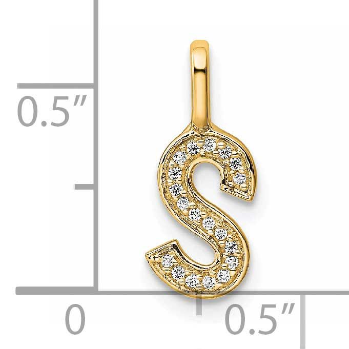 Diamond Letter S Initial Pendant 14k Gold, MPN: PM8367S-006-YA, UPC: