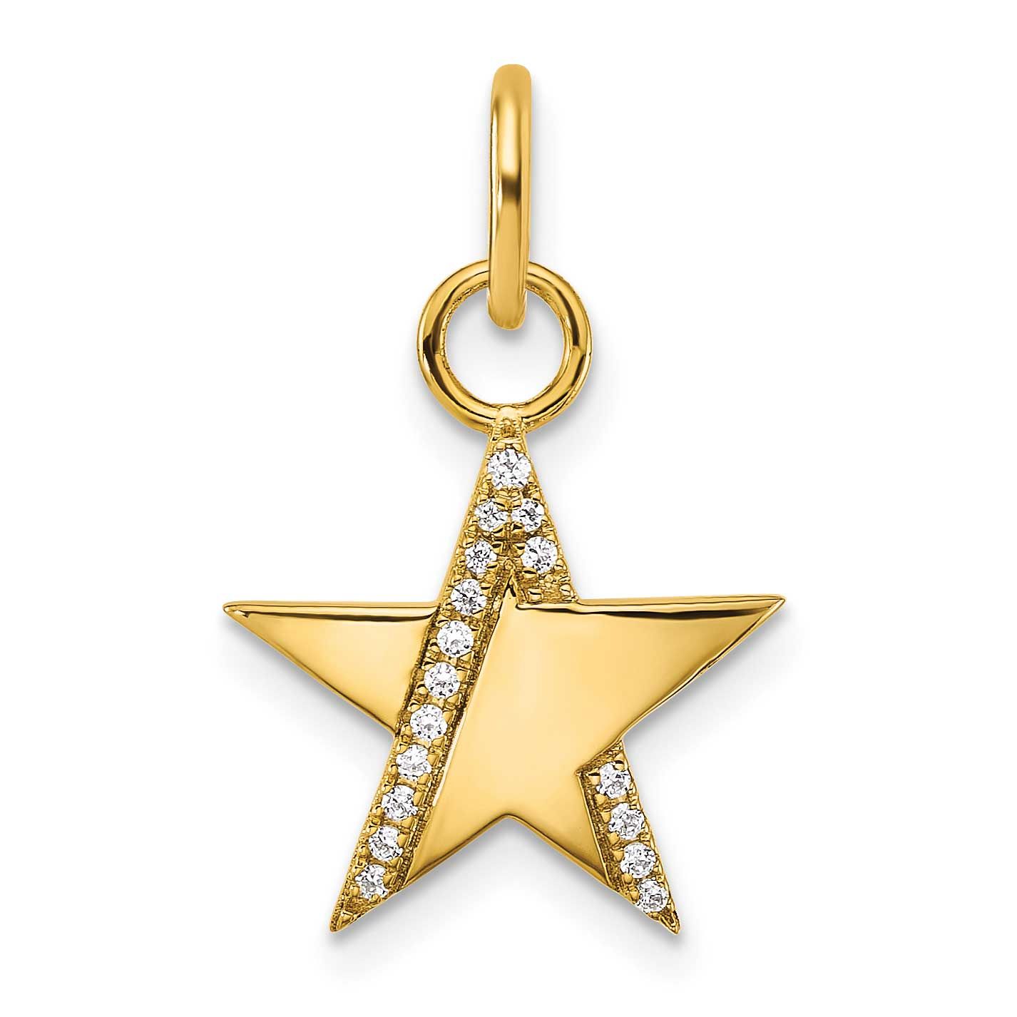 Diamond Star Charm 14k Gold Polished, MPN: PM10770-007-YAA, UPC:
