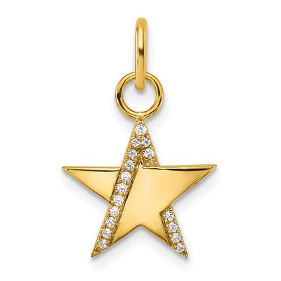Diamond Star Charm 14k Gold Polished, MPN: PM10770-007-YAA, UPC: