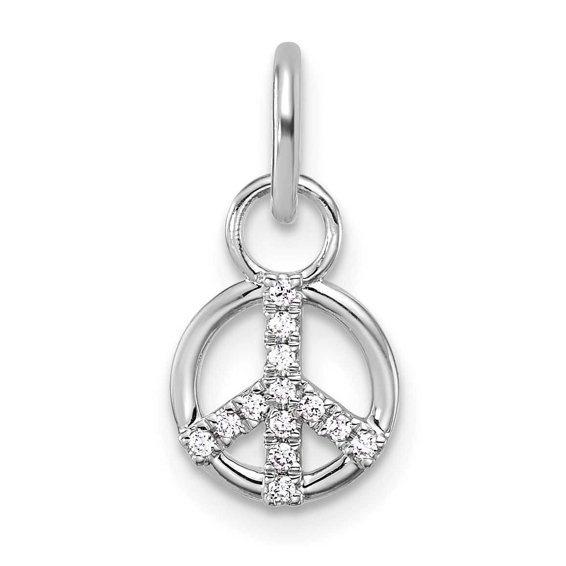 Polished Diamond Peace Sign Charm 14k White Gold, MPN: PM10771-007-WAA, UPC: