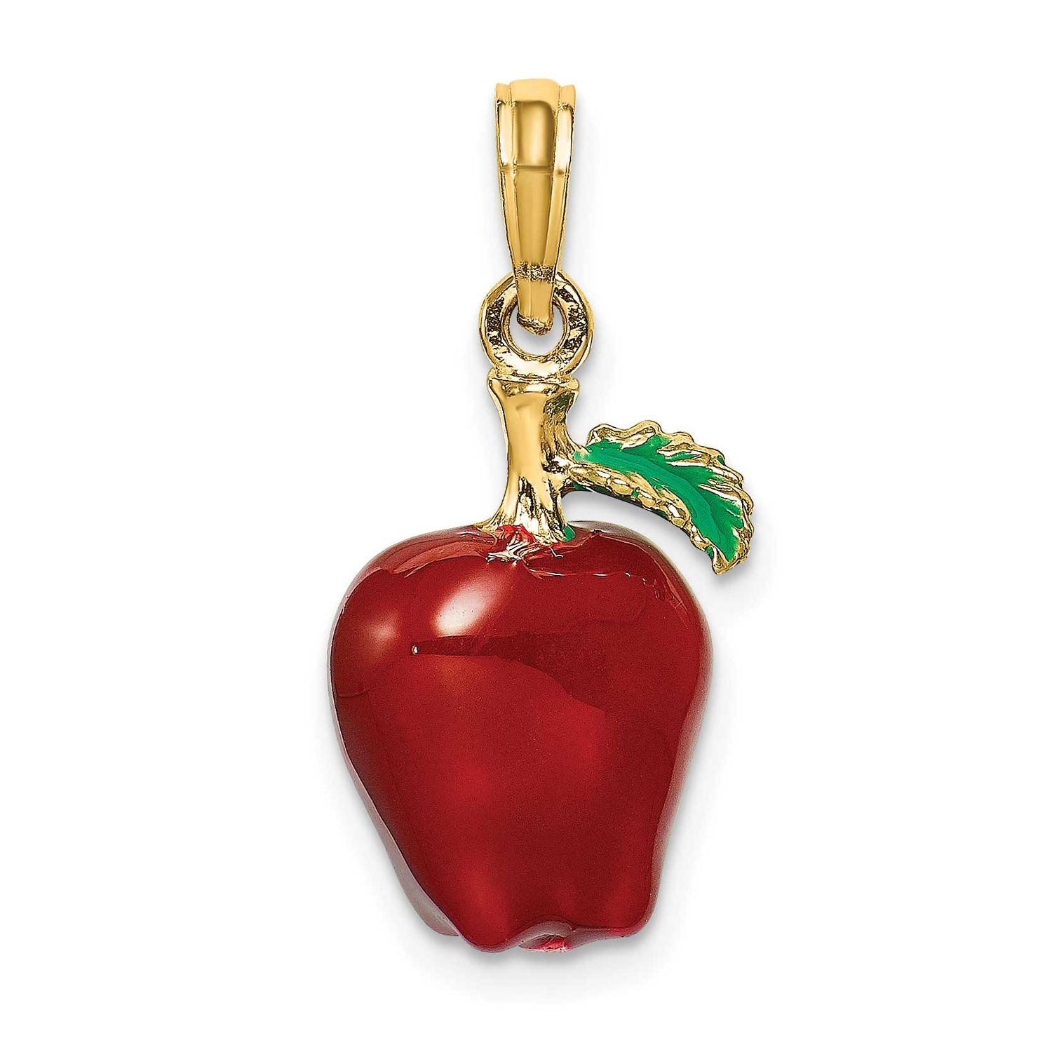 Enamel 3-D Red Delicious Apple Charm 14k Gold, MPN: K6927, UPC: 637218131389