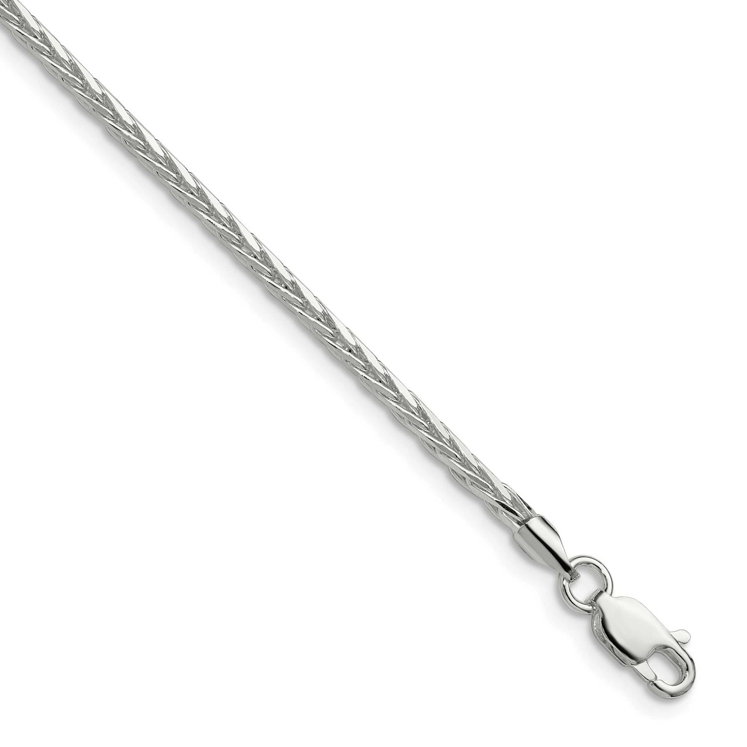 2.5mm Diamond-Cut Square Spiga Chain 22 Inch Sterling Silver, MPN: QDSS060-22, UPC:
