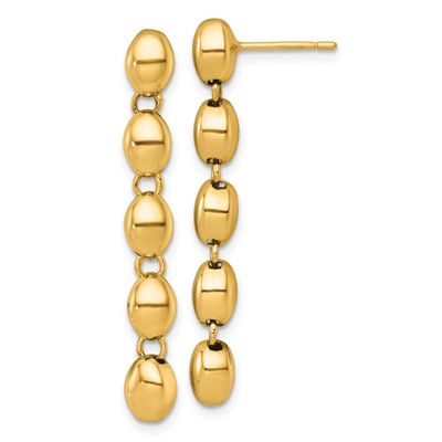 Round Fancy Link 5.25mm Post Dangle Earrings 14k Gold Polished, MPN: SF3271E, UPC: