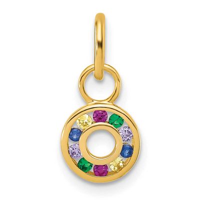 Diamond Multi-Color CZ Circle Charm 14k Gold Polished, MPN: PM10773-YCZ, UPC: