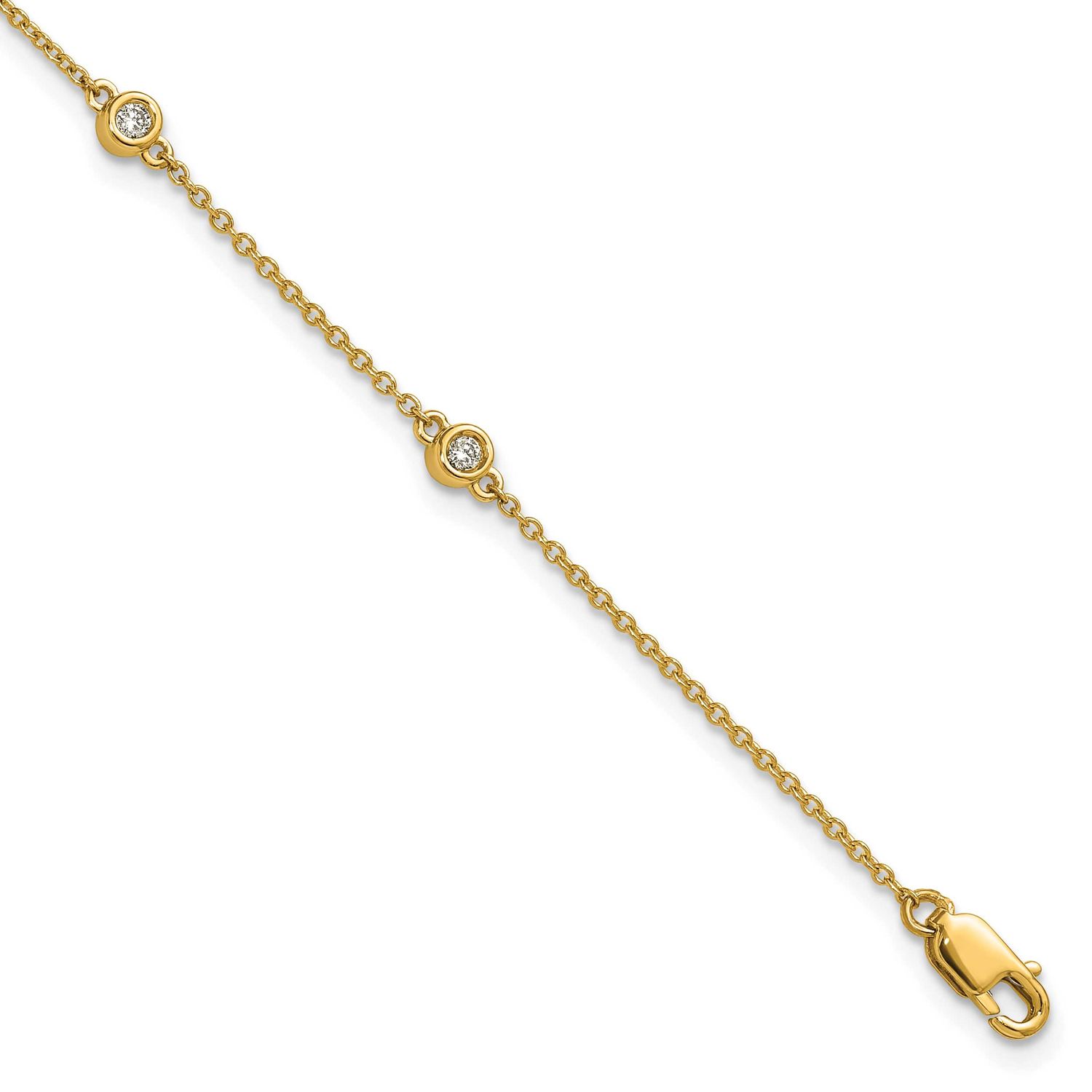 Diamond Station Cable Bracelet 14k Gold, MPN: PM1012-016-YA-7, UPC: