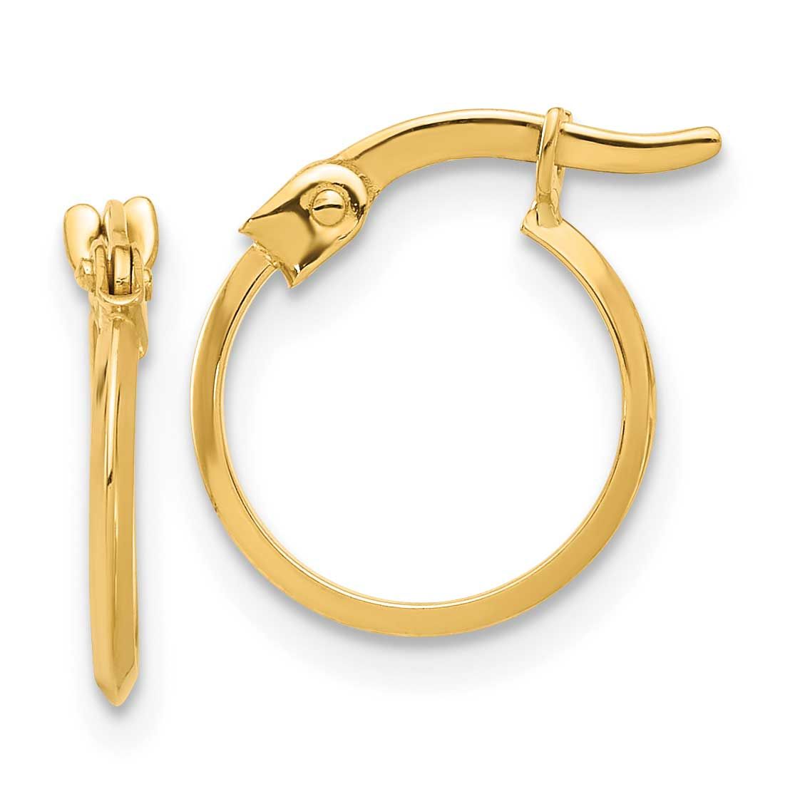Knife Edge Hoop Earrings 10k Gold Polished, MPN: 10TF2378, UPC:
