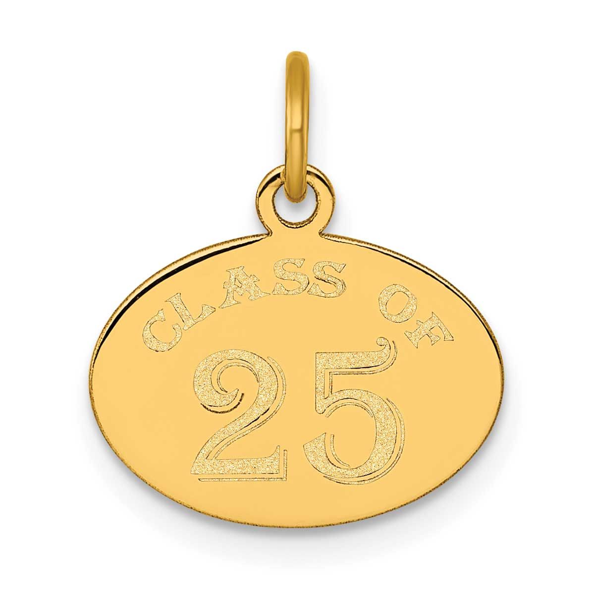 Oval Class of 2025 Charm 14k Gold Polished, MPN: YC1544-25, UPC: