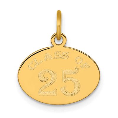 Oval Class of 2025 Charm 14k Gold Polished, MPN: YC1544-25, UPC: