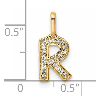 Diamond Letter R Initial Pendant 14k Gold, MPN: PM8367R-007-YA, UPC: