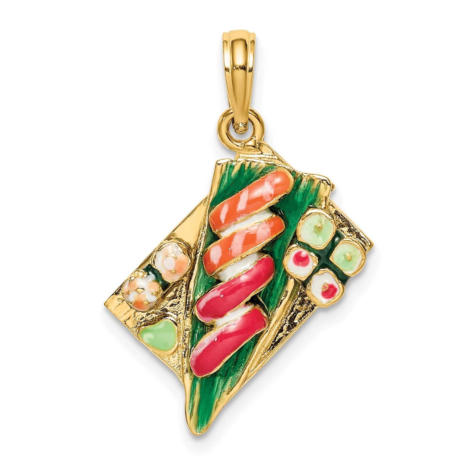 3-D Sushi Plate with Enamel Charm 14k Gold, MPN: K7011, UPC: 637218138647