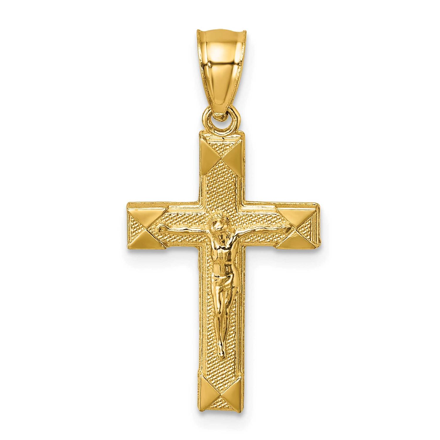 Textured Crucifix Pendant 14k Gold Polished, MPN: K10094, UPC: