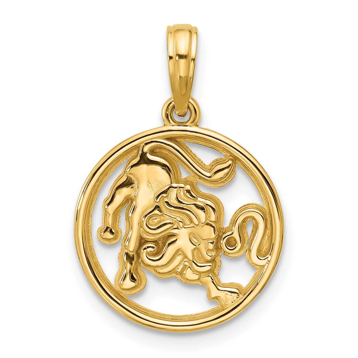 Round Leo Pendant 14k Gold Polished, MPN: D5739, UPC: