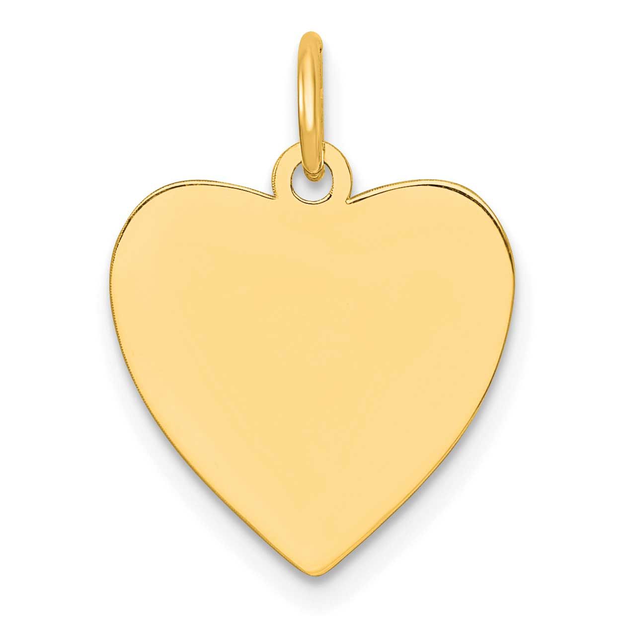 Engraveable Heart Polished Disc Charm Sterling Silver Gold-Plated, MPN: QM570G/27, UPC: